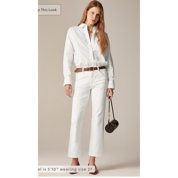 J.CREW Petite Mid-rise Kickout Jean Size 27P White NEW CH694 Casual Coastal - Picture 1 of 16